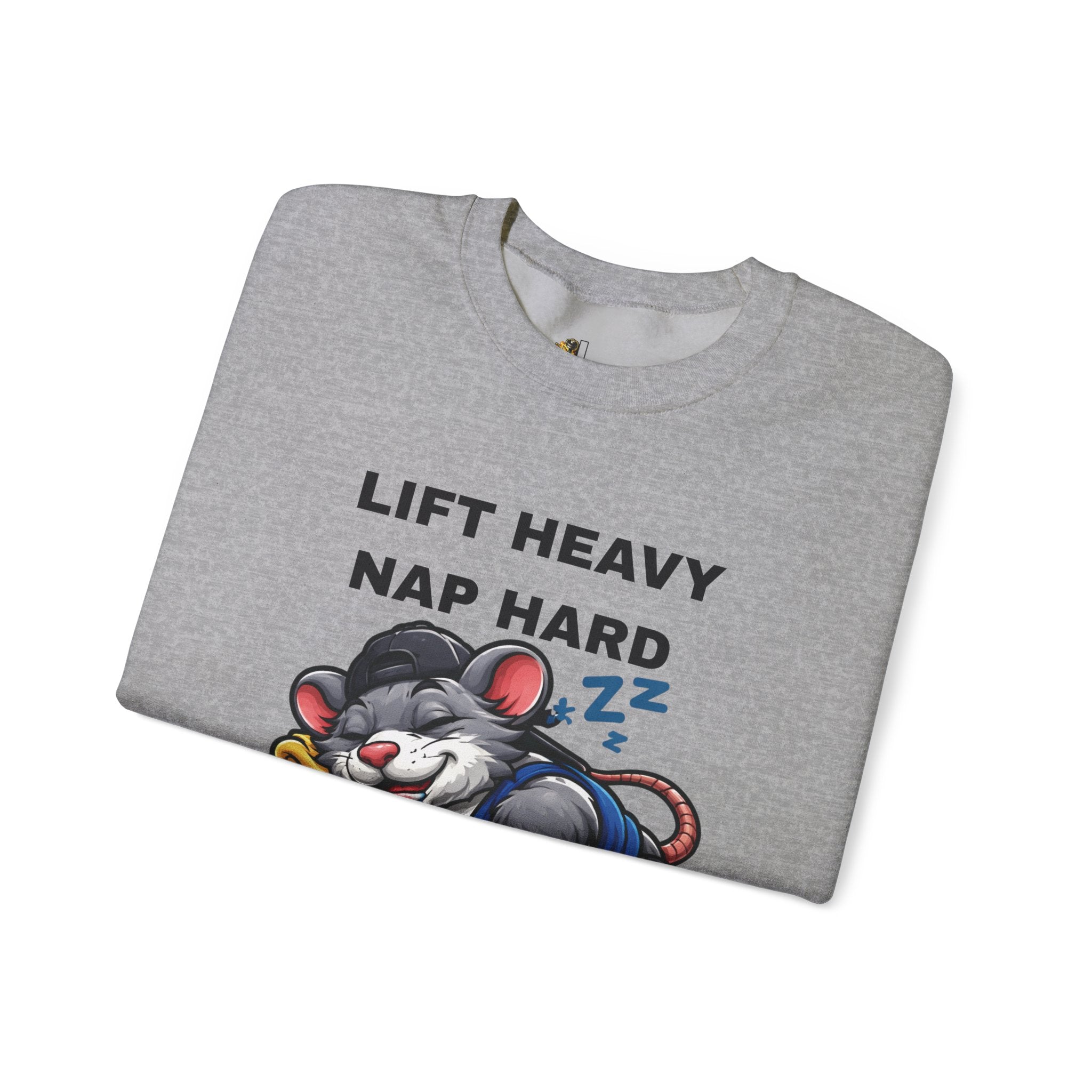 Lift Heavy, Nap Hard Crewneck Sweatshirt — Gym Lifestyle Pullover