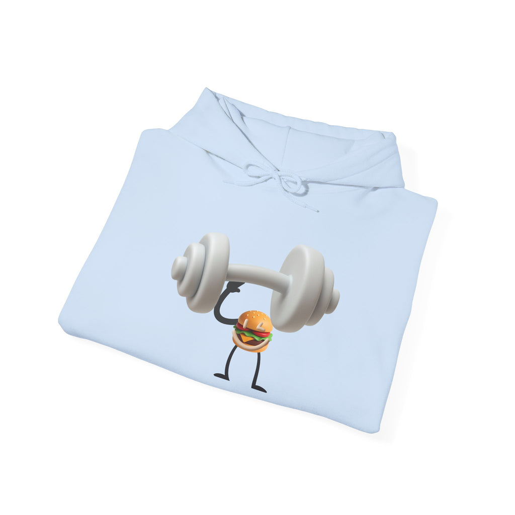 Burger Lifting Hoodie — Funny Gym Cheeseburger Weightlifting Sweatshirt