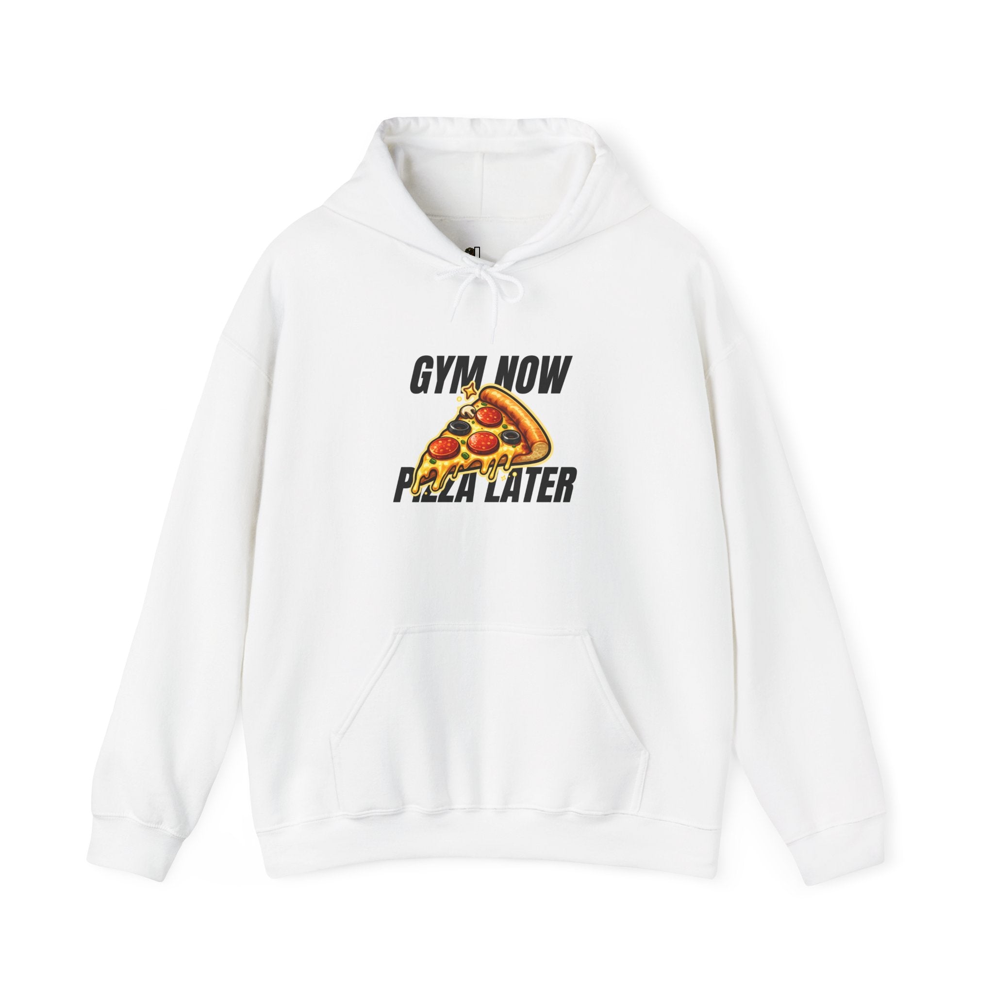 Gym Now Pizza Later Hoodie — Funny Fitness Motivation Sweatshirt
