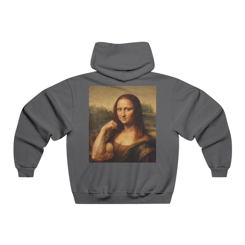 Mona Lisa Flex Hoodie — Funny Renaissance Muscle Sweatshirt