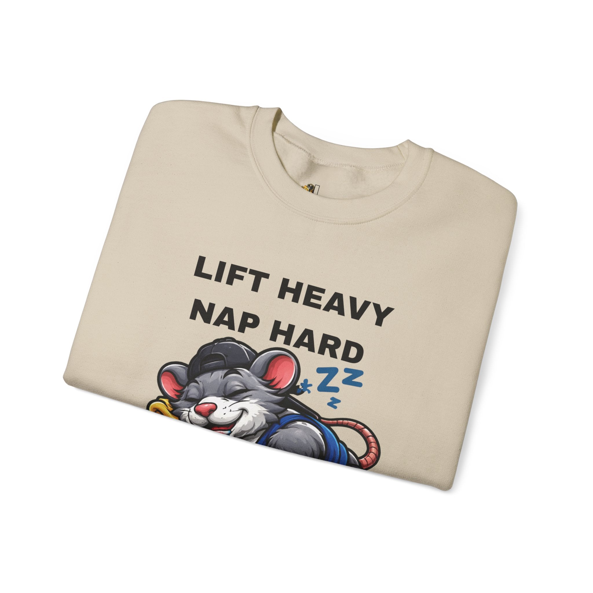 Lift Heavy, Nap Hard Crewneck Sweatshirt — Gym Lifestyle Pullover